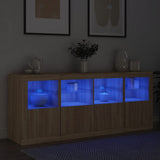 Sideboard with LED Lights Sonoma Oak 163x37x67 cm 3209074