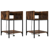 Bedside Cabinet with Shelf 2 pcs Smoked Oak 40 x 40 x 61 cm 859475
