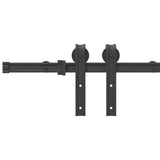 Sliding Door Hardware Kit 183 cm Steel Black 4009748
