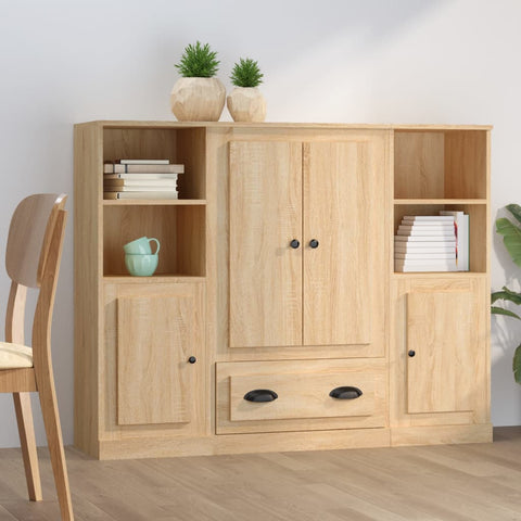 Highboards 3 pcs Sonoma Oak Engineered Wood 3185322