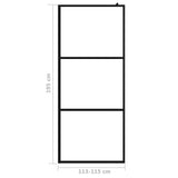 Shower walls Black 115 x 195 cm Glass and Aluminium 149151