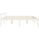 Senior Bed without Mattress White 200x200cm Solid Wood Pine 810635