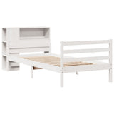 Bookcase Bed without Mattress White 100x200 cm Solid Wood Pine 3322220