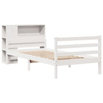 ZNTS Bookcase Bed without Mattress White 100x200 cm Solid Wood Pine 3322220