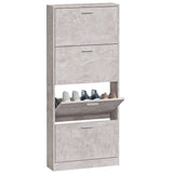 Shoe Cabinet Concrete Grey 59x17x150 cm Engineered Wood 342521