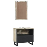 Bathroom Cabinet Set 2 pcs White Solid Mango Wood 3310048