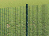 Welded Wire Fence with Posts 50 x 1 m PVC-Coated Steel Green 3336515