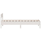 Bed Frame without Mattress White 75x190 cm Small Single Solid Wood Pine 842783