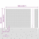 Welded Wire Fence with Post 10 x 1.2 m PVC-Coated Steel 3336566