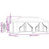 Gazebo Cover with Sidewalls Orange 600.5 x 300.5 cm Polyester 900443