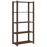 5-Tier Storage Rack Brown 80x38x170 cm Solid Wood Pine 373396