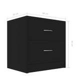 ZNTS Bedside Cabinets 2 pcs Black 40x30x40 cm Engineered Wood 801038