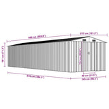 Garden Shed Grey 257x990x181 cm Galvanised steel 47037