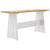 Dining Table with Bench REINE Honey Brown&White Solid Wood Pine 327253