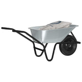 Wheelbarrow Silver and Black 141 x 60 x 57 cm Steel 42007973
