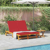 Sun Lounger Reclining Brown 125 x 200 x 84cm Solid Acacia wood 3325192