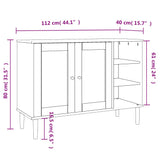 Sideboard Black Solid pine wood, Engineered wood, Poly rattan Large 358030