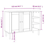 Sideboard SENJA Rattan Look Brown 112x40x80cm Solid Wood Pine 358028