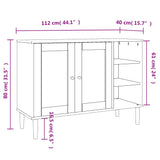 Sideboard SENJA Rattan Look Brown 112x40x80cm Solid Wood Pine 358028