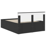 Bed Frame with Headboard Black 140 x 190 cm Engineered Wood 3408572