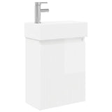 Bathroom Vanity Unit with Tap High Gloss White 889445