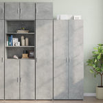 Slim Storage Cabinet Concrete Grey 40x42.5x225 cm Engineered Wood 3281276