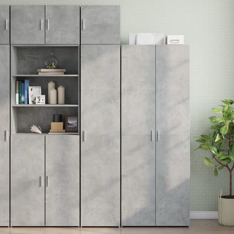 Slim Storage Cabinet Concrete Grey 40x42.5x225 cm Engineered Wood 3281276