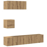 ZNTS 4 Piece TV Cabinet Set Wall-mounted Artisan Oak Engineered Wood 3329220