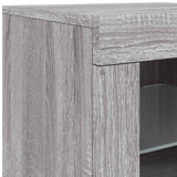 Side Cabinet with LED Lights Grey Sonoma Engineered Wood 836640