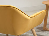 Modern Armchair, Accent Chair with Wide Arms, Slanted Back and Rubber Wood Legs for Living Room, T3398P328135