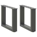 Coffee Table Legs U-Shaped 2 pcs Anthracite 40x cm Steel 4013134