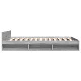 Bed Frame with Drawers without Mattress Grey Sonoma 120x200 cm 3280760