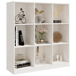 Book Cabinet/Room Divider White 104x33.5x110 cm Solid Pinewood 809973
