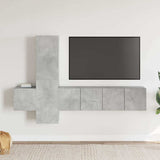 5 Piece TV Cabinet Set Concrete Grey Engineered Wood 3079073
