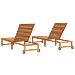 Sun Lounger 2 pcs Brown 53 x 202 x 89cm Solid Acacia wood 3333828