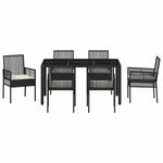 Garden Dining Set 7 pcs Black Poly rattan 3334858