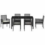Garden Dining Set 7 pcs Black Poly rattan 3334858