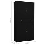 Office Cabinet Black 90x40x180 cm Steel 336419