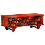 Storage Box Red 110x40x40 cm Solid Acacia Wood 247669