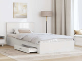 Bed Frame with Headboard White 90 x 200 cm Engineered Wood 3410940