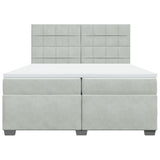 Box Spring Bed with Mattress Light Grey 200x200 cm Velvet 3291002