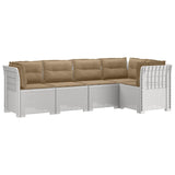 5-Seater Garden Sofa with Cushions Rattan Look PP White 3444060