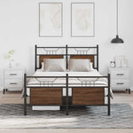 Bed Frame without Mattress Brown Oak 120x200 cm Engineered Wood 4106857