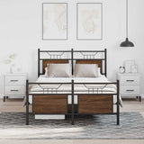 Bed Frame without Mattress Brown Oak 120x200 cm Engineered Wood 4106857