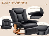 Faux Leather Recliner Chair - Black T3398P343490