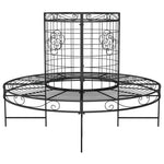 Round Tree Bench Ø137 cm Black Steel 318822
