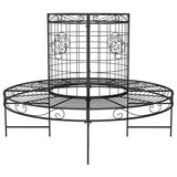 Round Tree Bench Ø137 cm Black Steel 318822