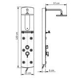 Shower Panel Unit 25x43x120 cm Silver 142994