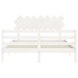 Bed Frame without Mattress White 140x200 cm Solid Wood 3195287