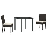 Garden Dining Set 3 pcs Cream Powder-Coated Steel 3379219